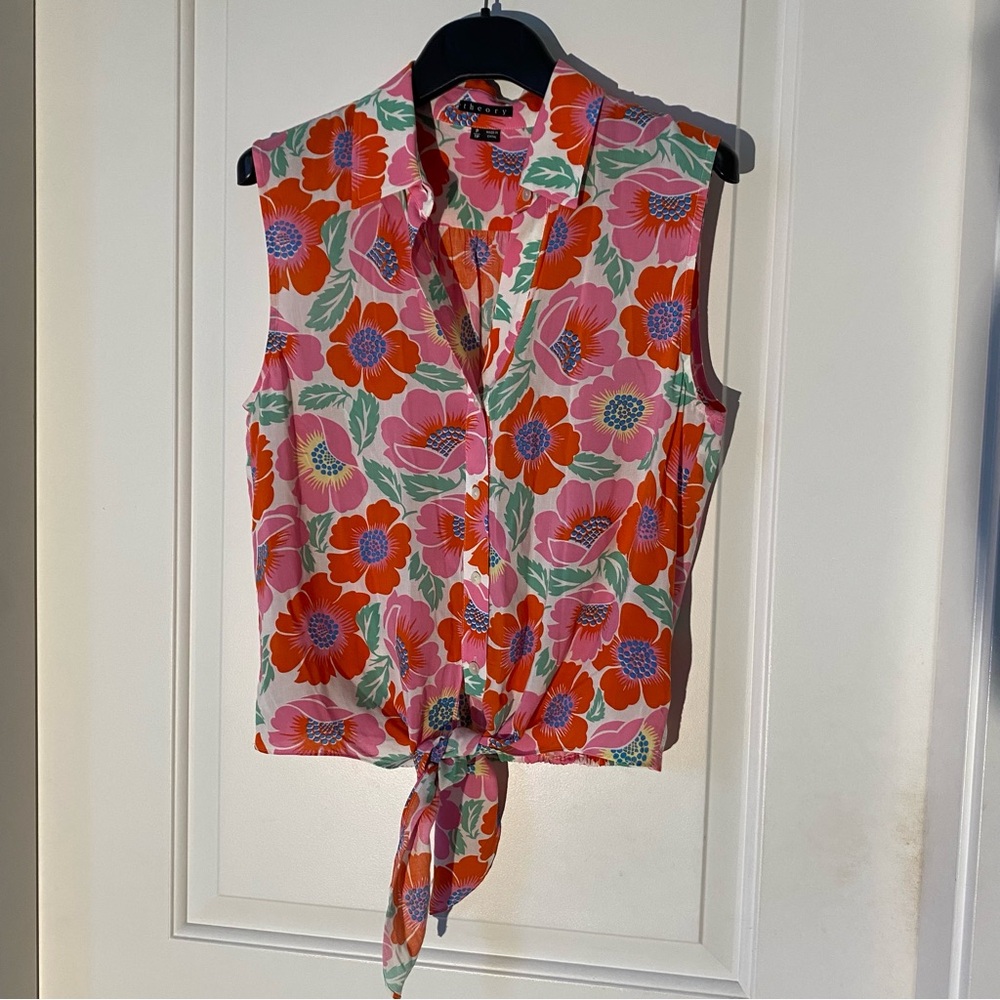 Theory floral blouse